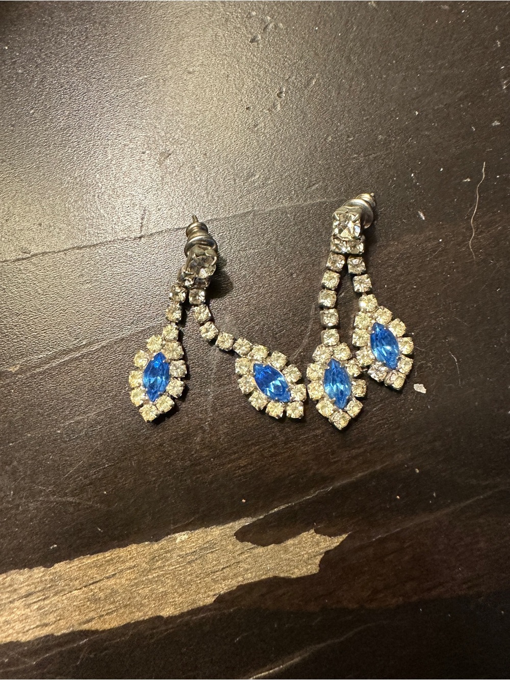 “Sapphire Botanicals” Vintage 1950s Rhinestone Earrings set